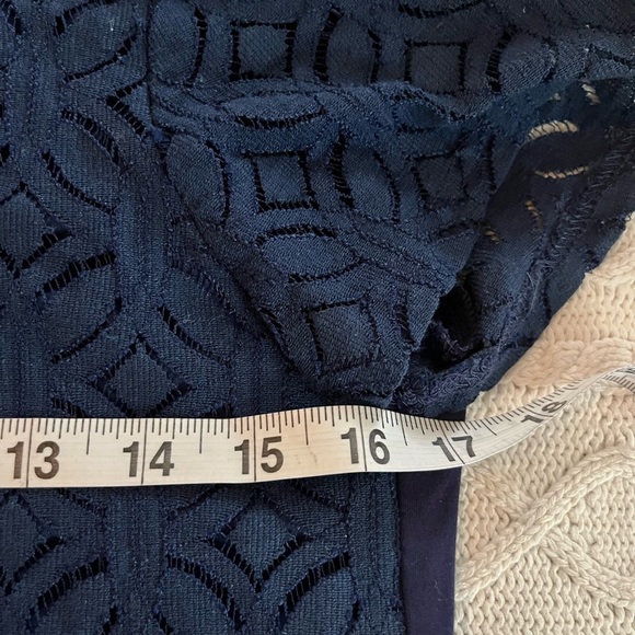 Market & Spruce Rich Navy Blouse, Sheer Short Sleeve Women’s Size Small - Picture 14 of 15